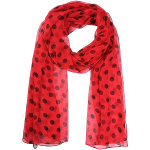 INSPIRE CHIC Women's 1950s Polka Dots Chiffon Retro Lightweight Soft Sheer Long Scarves for All Season 1Pc - 1 of 4