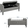 Storage Ottoman Bench, Entryway Shoe Bench, Upholstered End-of-Bed Storage Chest, Storage Stool with Rolled Armrests & Wood Legs for Hallway - 2 of 4