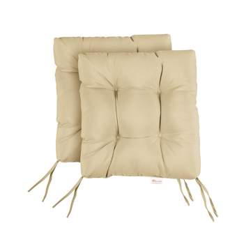 Indoor-Outdoor Reversible Patio Seat Cushion Pad 6 Pack - Cream 19 x 19 