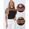 Allegra K Women's Polka Dots Mesh Sheer Short Sleeve Skinny Party Bodysuit Top - 2 of 4