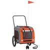 vidaXL Pet Bike Trailer Orange and Gray Oxford Fabric and Iron 24.8" x 47.6" x 25.6" - 3 of 4