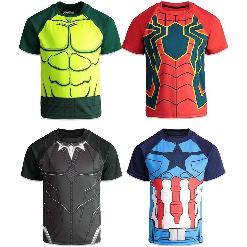 4 America Spider-man Captain Man Cosplay Big Kid Avengers : Athletic Target Little Pack Kid Iron To Marvel T-shirts