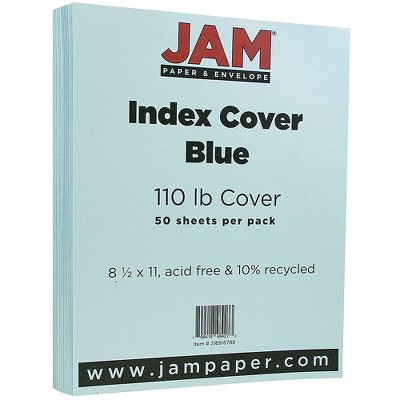 JAM Paper Vellum Bristol 110lb Index Colored Cardstock 8.5x11 Coverstock Blue 216916789