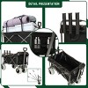 YONWAY Fishing Cart,500lbs Collapsible Foldable Wagon Cart with Rod Holders and 9'' All-Terrain Wheels for Sand, with 3 Pcs Waterproof Cover,Black - 2 of 4