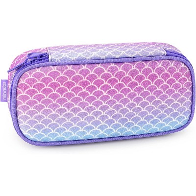 Fmeida Girls Pencil Case for Kids, Multi-Slot Pencil Pouch, Pink Blue Rainbow