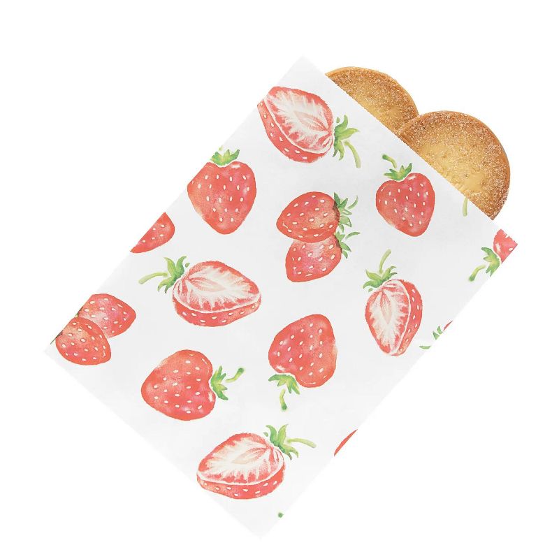 Fun Express Bulk 50 Pc. Strawberry Paper Treat Bags
