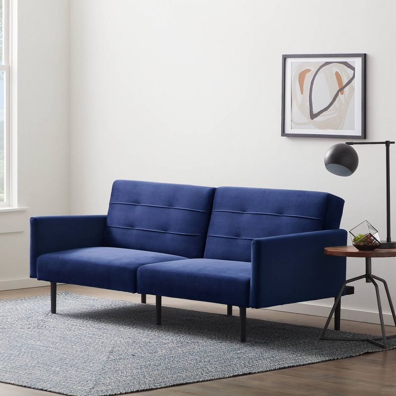 Comfort Collection Futon Sofa Bed with Buttonless Tufting - Lucid, 4 of 13