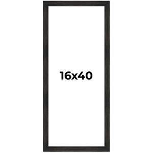 PosterPalooza | 16x40 Wide Barnwood Picture Frame, UV Acrylic, 6 Finishes - Grey, Brown, White, and Black - 1 of 4