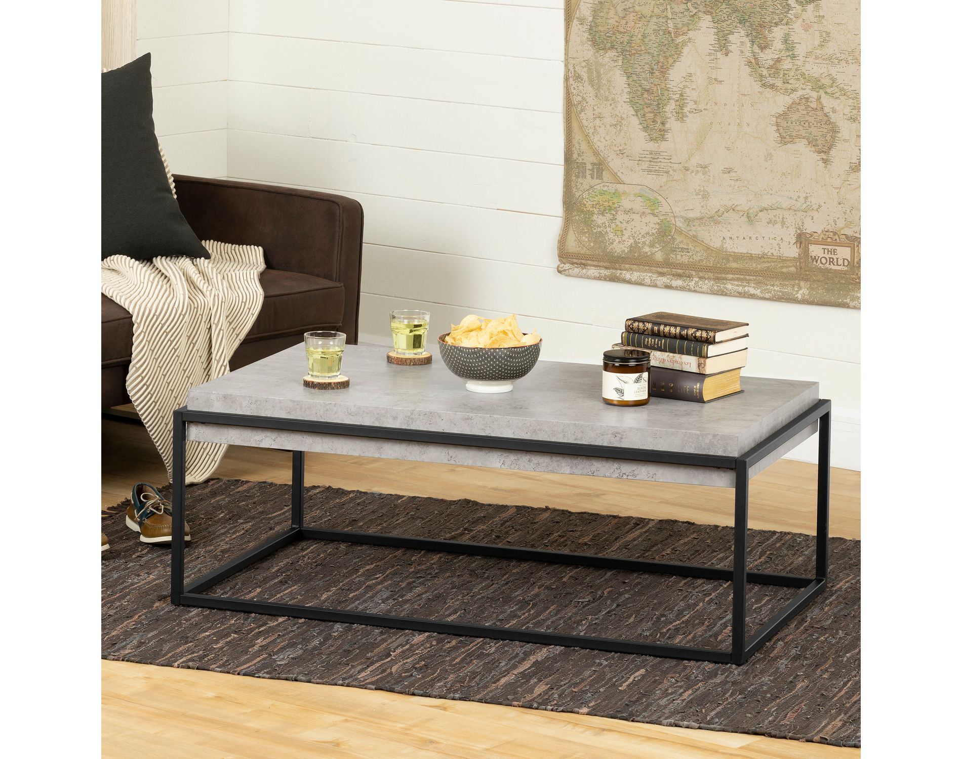 HomeStock Coffee Table, Rectangle, Gray