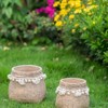 VisioGear 2PCS Rectangular Basket Planters with Woven Tassel Accent, Modern Planter for Patio, Garden, Brown,6.5"*6.5"*6" - 2 of 4
