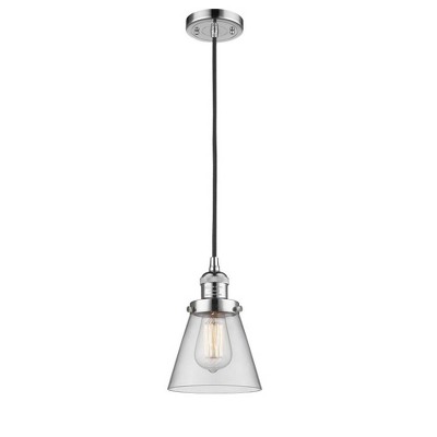 Cone - 1 Light Cord Hung Mini Pendant In Industrial Style-8 Inches Tall and 6 Inches Wide