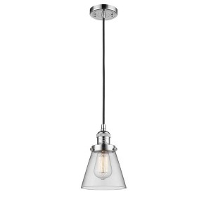 Cone - 1 Light Cord Hung Mini Pendant In Industrial Style-8 Inches Tall and 6 Inches Wide - 1 of 1