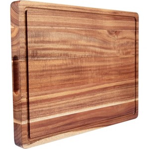 Acacia Wood Cutting Board, Large Wooden Chopping Board for Kitchen, Reversible Wooden Butcher Block with Deep Juice Groove - 1 of 4