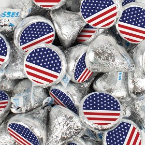 100 Pcs Patriotic Candy Red White & Blue Hershey's Kisses Milk Chocolate (1lb, Approx. 100 Pcs) - 1 of 1