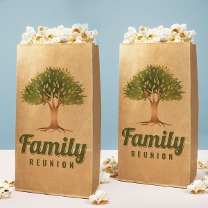 Big Dot of Happiness Family Tree Reunion Popcorn Bags, Family Gathering Favor Snack Treats, Free-Standing Individual Kraft Brown Paper Bags - 25 Count - 1 of 4