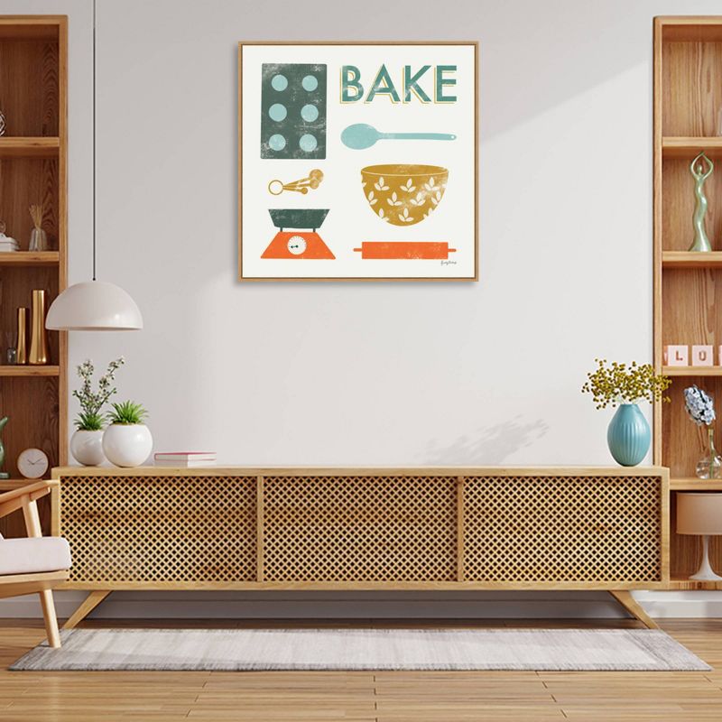 30&#34; x 30&#34; Retro Kitchen II by Becky Thorns Framed Canvas Wall Art Print - Amanti Art, 6 of 10