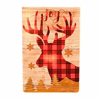 Stony Creek 6.0 Inch Lighted Rectangle Glass Vase Plaid Joy Novelty Sculpture Lights