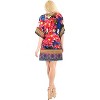 LA LEELA Women's Beachwear Summer Swim Beach Dress Cover Ups for Swimwear Women Plus Size Flowy Swimsuit Coverups for Women 3X-4X Lapis, Flower - 2 of 4