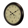 13.5 Metal Outdoor / Indoor Wall Clock With Thermometer And Humidity -  Gray - Acurite : Target