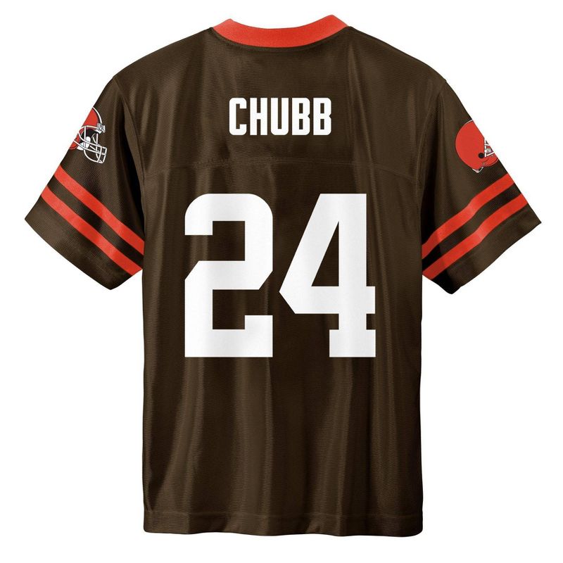NFL Cleveland Browns Boys' Short Sleeve Chubb Jersey, 3 of 4