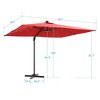 Sonkuki 10x8FT Round Offset Outdoor Patio Solar LED Cantilever Umbrella, 360° Rotation and Canopy Angle Adjustment - 3 of 4