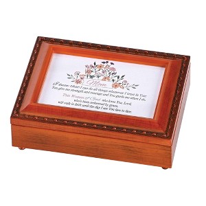 Dicksons BOXMBWG-114 Mom I Can Do All Things Strength Courage Woodgrain 8 x 6 Plastic Hinged Lid Velvet Lined Keepsake Jewelry Storage Musical Box - 1 of 2