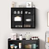 Modern Wall-Mounted Sideboard with Fluted Glass Doors | 3-Style Adjustable Storage Cabinet for Bathroom, Entryway & Kitchen - Rust-Proof Iron Frame - 2 of 4