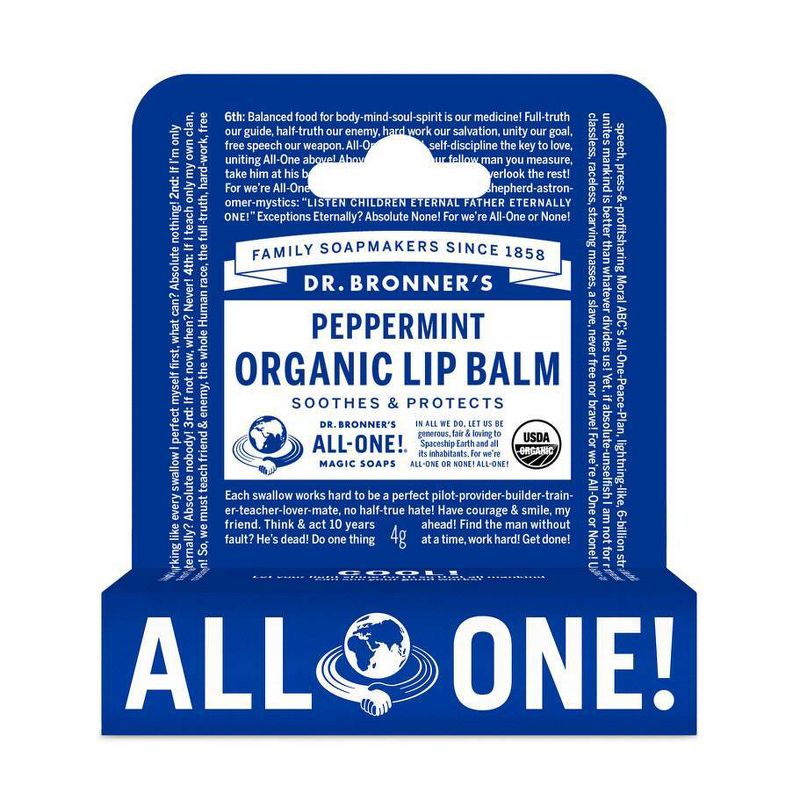 Dr. Bronner&#39;s Organic Lip Balm Peppermint - .15oz, 4 of 11