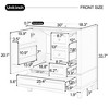 30" Bathroom Vanity with Ceramic Sink and One-Door Shelf, Water-Resistant Wood One Cabinet Vanities w/ 3 Drawers & Soft Close Door - 2 of 4