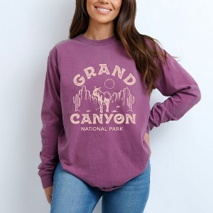 Simply Sage Market Women's Vintage Grand Canyon National Park Long Sleeve Garment Dyed Tee - 1 of 4