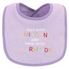Luvable Friends Baby Girl Cotton Drooler Bibs with Fiber Filling 10pk, Unicorns And Mermaids, One Size - 4 of 4
