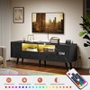 WOWLIVE 59&70 LED Wood TV Stand with Power Outlets, Modern Entertainment Center for TVs - 4 of 4