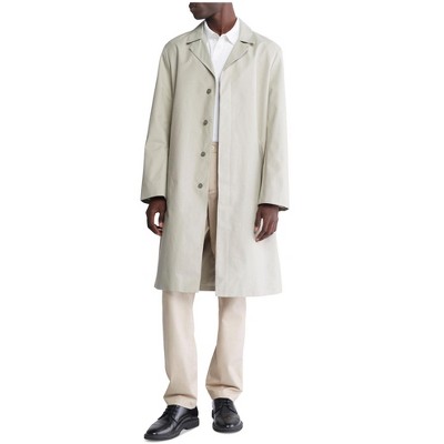 Calvin Klein Mens Classic Long Trench Coat Blazer Jacket