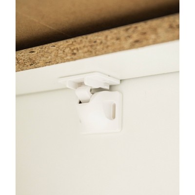 White Magnetic Cabinet and Drawer Lock with Key, 4-Pack