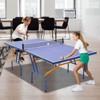 DSVIMOY Portable Ping Pong Table, 8ft Foldable Table Tennis Table Set with Net, 2 Paddles & 3 Balls for Indoor Outdoor, Blue&Orange, 96"*48"*30" - 2 of 4