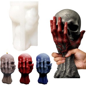 JDICTION Halloween Skull & 3D Ghost Hand Skeleton Silicone Molds - For Candle, Epoxy Resin, Aromatherapy Soap, Crafts, Home Decor & Gifts - 1 of 4