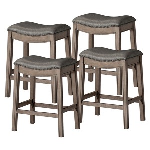 Maven Lane Adrien Backless Saddle Kitchen Stool, Set of 4 - 1 of 4