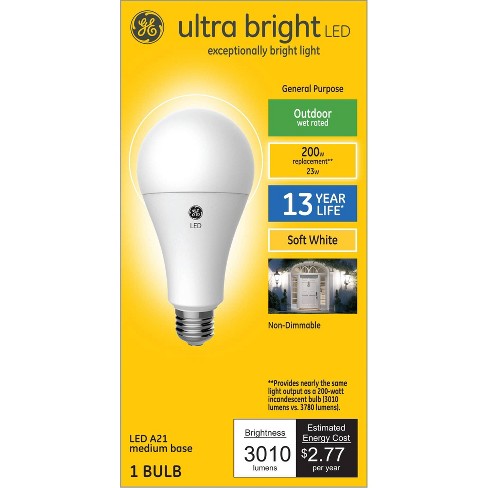 openbaring zelfstandig naamwoord Rijd weg Ge Ultra Bright 200w A21 Led Light Bulb Soft White : Target