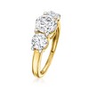 Ross-Simons 3.00 ct. t.w. CZ 3-Stone Ring in 14kt Yellow Gold - 3 of 4