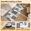 Modern Runner Rug, Geometric Patchwork, Non-Slip, Washable, Low Pile, Hallway, Foldable, Contemporary Carpet, Laundry - 4 of 4