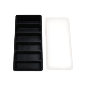 Unique Bargains Ice Tray 6-Cavity Long Bar Ice Mould with Lid Rectangle Hand Wash Only Silicone 9.45"x4.45"x1.50" 1 Pc - 1 of 3