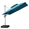 PURPLE LEAF Square Patio Umbrella Cantilever Umbrella with Base for Pool Lawn Garden 360° Rotation - 2 of 4