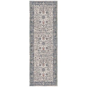 Ivory Blue And Gray Oriental Area Rug - 1 of 4