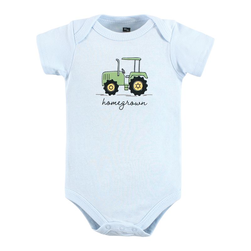 Hudson Baby Unisex Baby Cotton Bodysuits, Tractor, 3 of 6