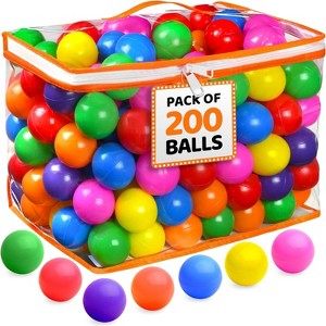 Play22usa Ball Pit Balls 200 Pack with Storage Bag – Crush Proof, BPA Free, 7 Bright Colors, 2.2” Play Balls for Toddlers & Kids - 1 of 4