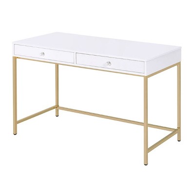 NicBex 47.5 Inch Computer Home Office Desk with 2 Drawers and Metal Base for Bedroom,Study Room,Office