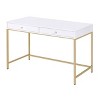 PAGED Home Office Desk 54" L Chrome Writing Desk with 2 Storage Drawers, Sockets for Office, Study - 3 of 4