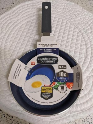 Granitestone Blue 5.5'' Nonstick Egg Pan With Rubber Grip Handle : Target