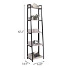 INFURNIC Decorative Bookshelf Industrial 5 Tier Ladder Shelf Open Compartmentsfor Books and Display Items, grey, 16.5"*16.5"*67.5" - 4 of 4