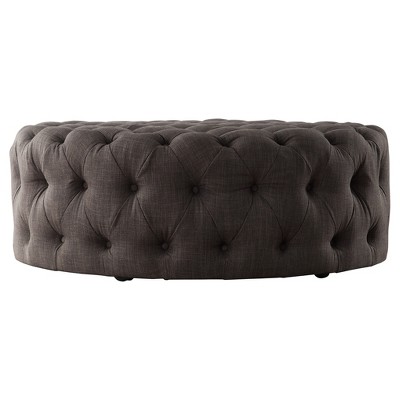 Beekman Place Button Tufted Round Cocktail Ottoman - Inspire Q®